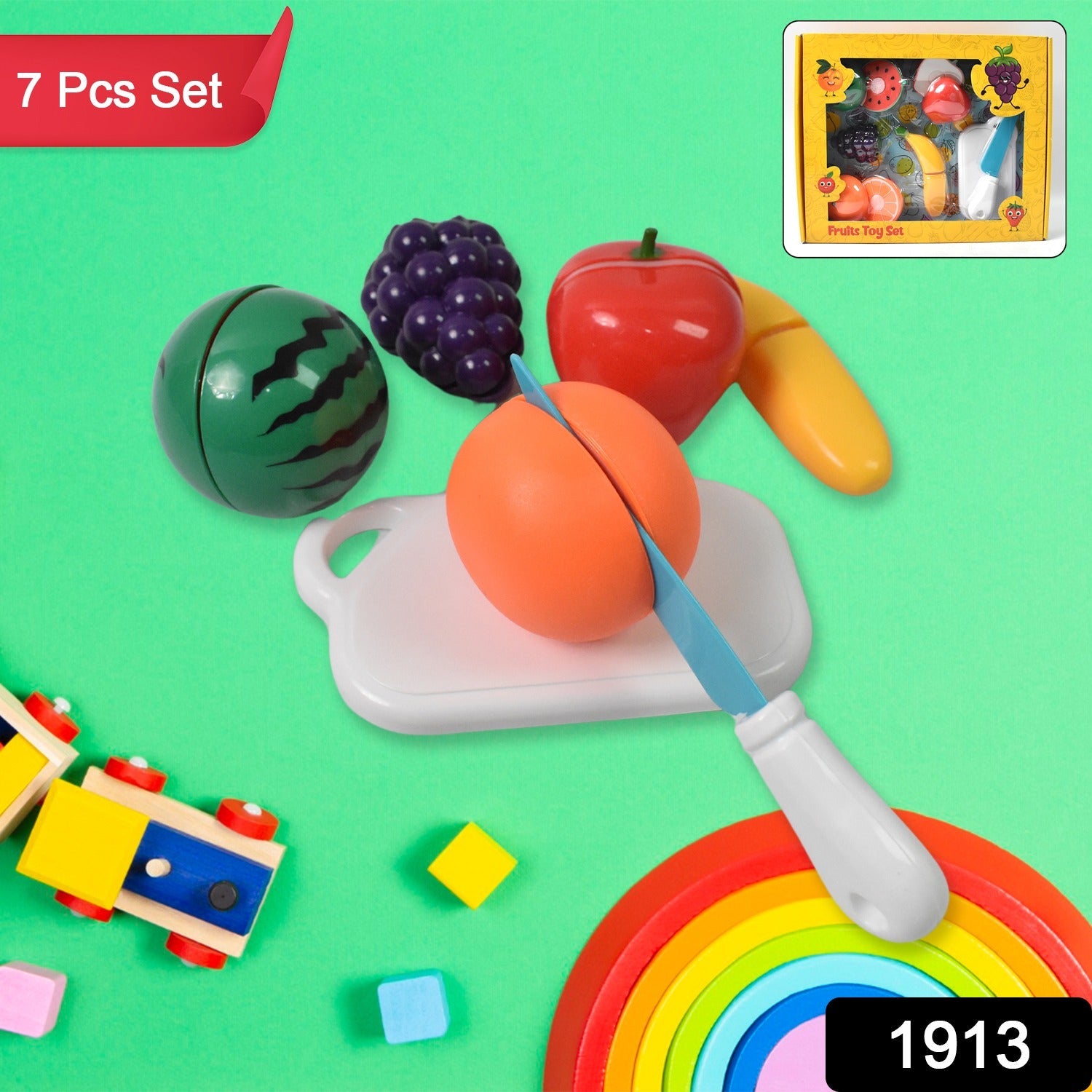 Fruit Cutting Toy Set Sliceable Play Food for Kids | Aditi - Side View