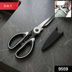 3 in 1 Kitchen Scissors Sharp & Versatile for Home & Kitchen - Side View