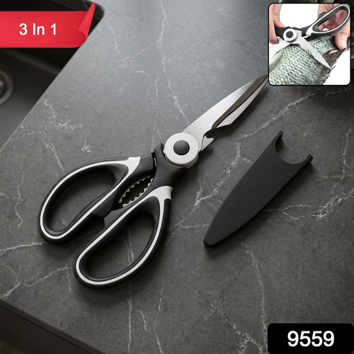 3 in 1 Kitchen Scissors Sharp & Versatile for Home & Kitchen - Side View