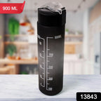 Motivational Water Bottle with Straw & Time Marker - Side View