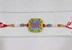 ALVENZA Rakhi for Raksha Bandhan – Colorful Beads & Radhe Engraving for Sibling Festival