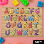 Wooden ABC Puzzle Shapes Learning Board for Toddlers | Little Learners - Side View