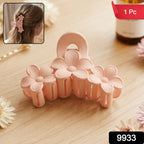 Large Plastic Hair Clip Elegant Flower Design for Women - Side View