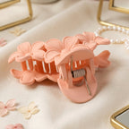 Large Plastic Hair Clip Elegant Flower Design for Women - Back View