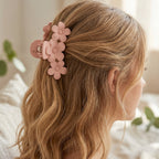 Large Plastic Hair Clip Elegant Flower Design for Women - Detail View 8