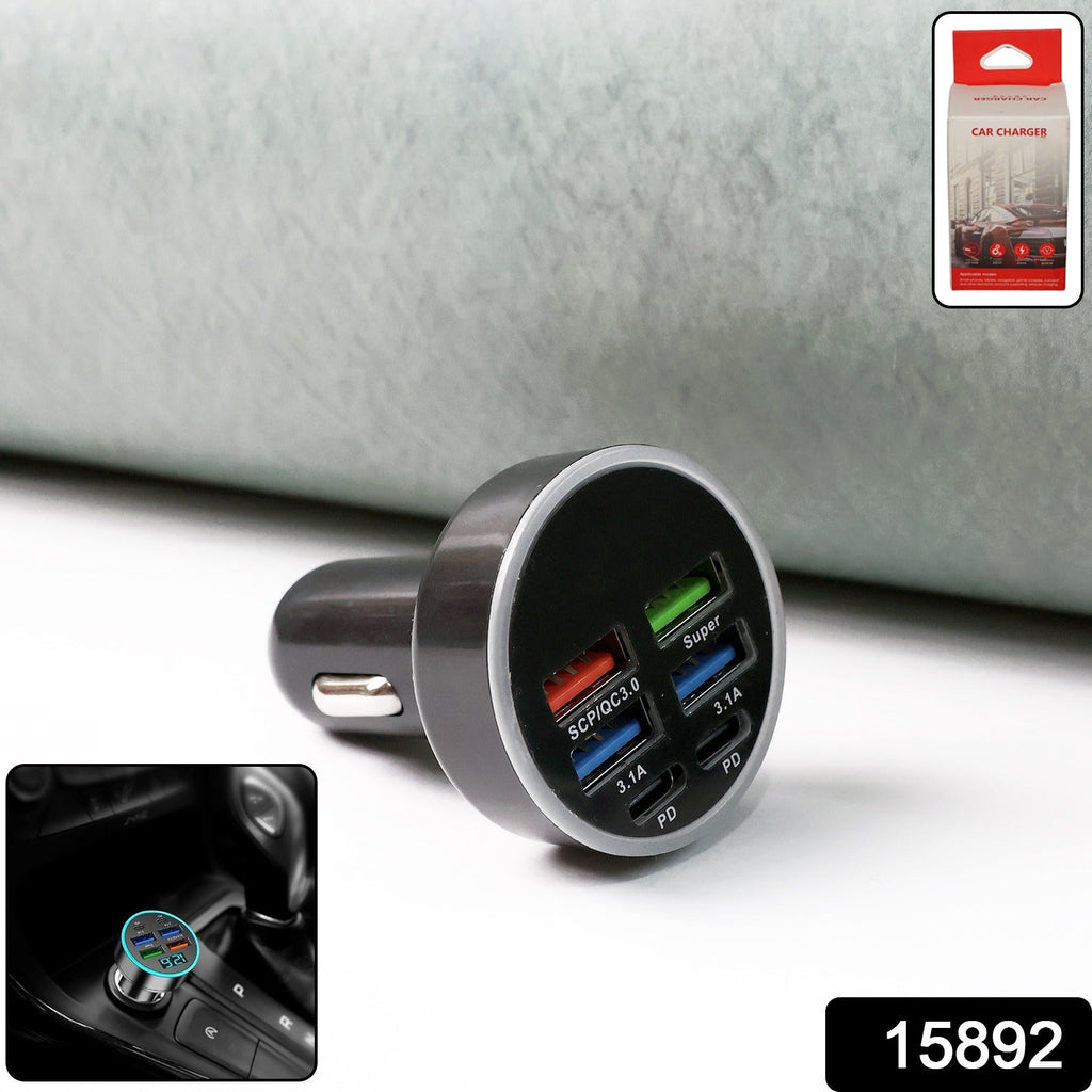ALVENZA Multi-Port Car Charger – Fast 4 USB Ports for 12V/24V Vehicles