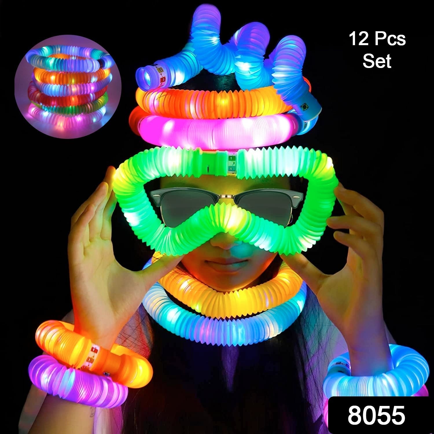 ALVENZA Sensory Fidget Tubes – 12-Pack Colorful Stretch & Pop Toys | Little Learners