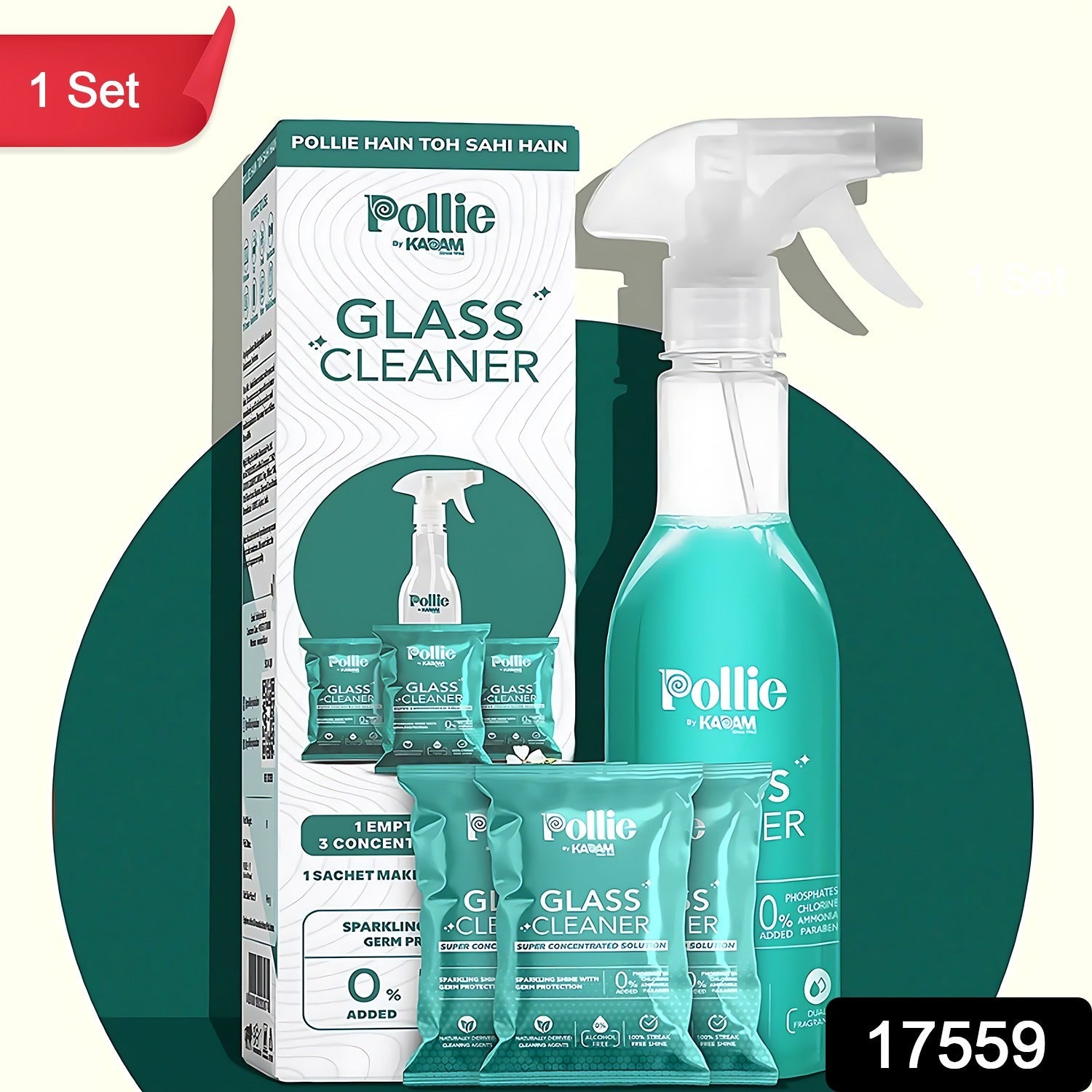 ALVENZA Concentrated Glass Cleaner – Eco-Friendly Refillable Spray Kit
