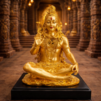 ALVENZA Lord Shiva Meditation Idol – Elegant Golden Finish for Spiritual Spaces