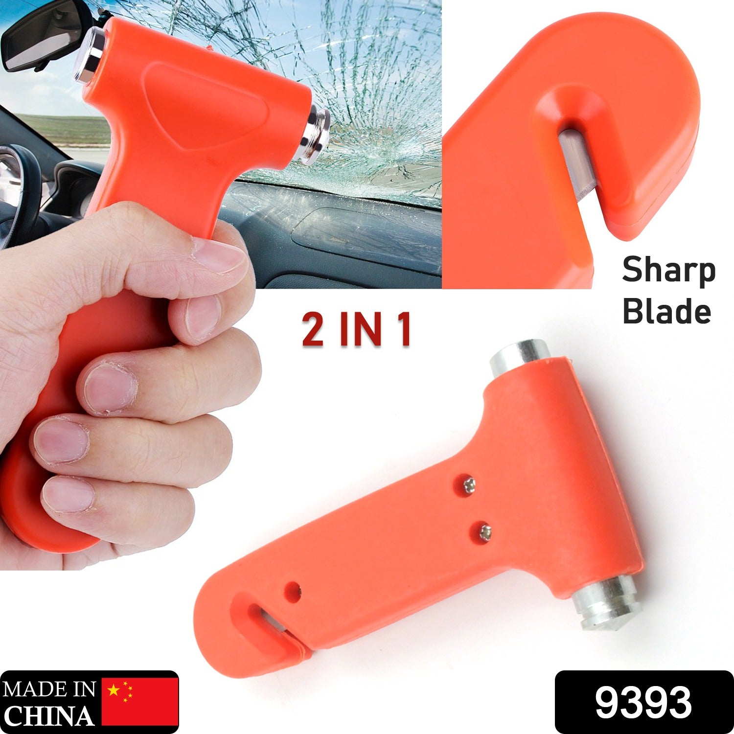 ALVENZA Car Safety Hammer – Emergency Window Breaker & Cutter | Safora
