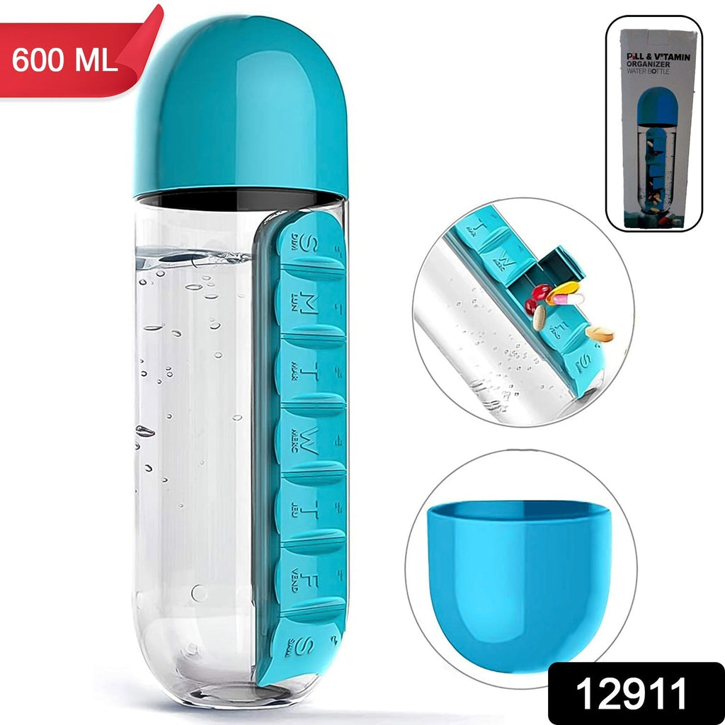 Pill Organizer Water Bottle 600ml – Travel Friendly | Own Hydrate