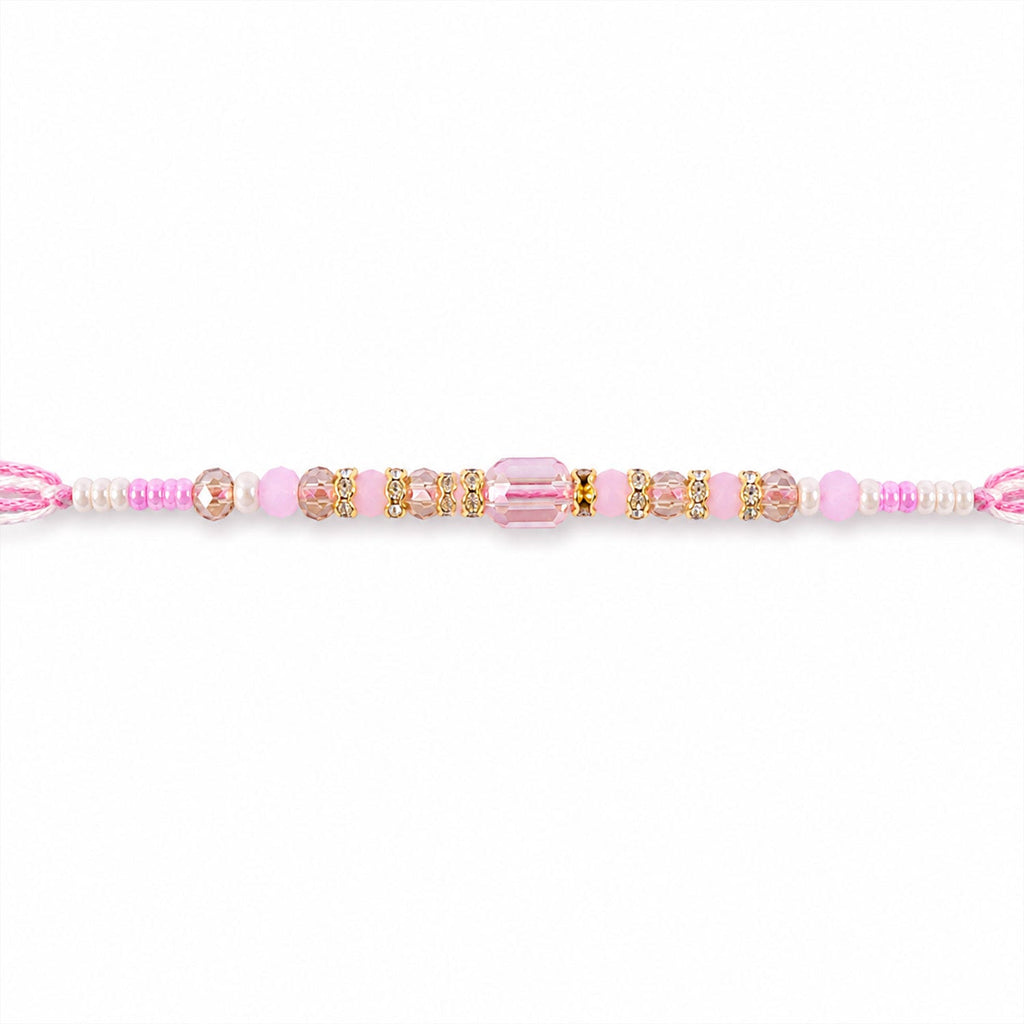 ALVENZA Soft Pearl Beaded Rakhi with Delicate Colors and Beautiful Bracelet Style Finish