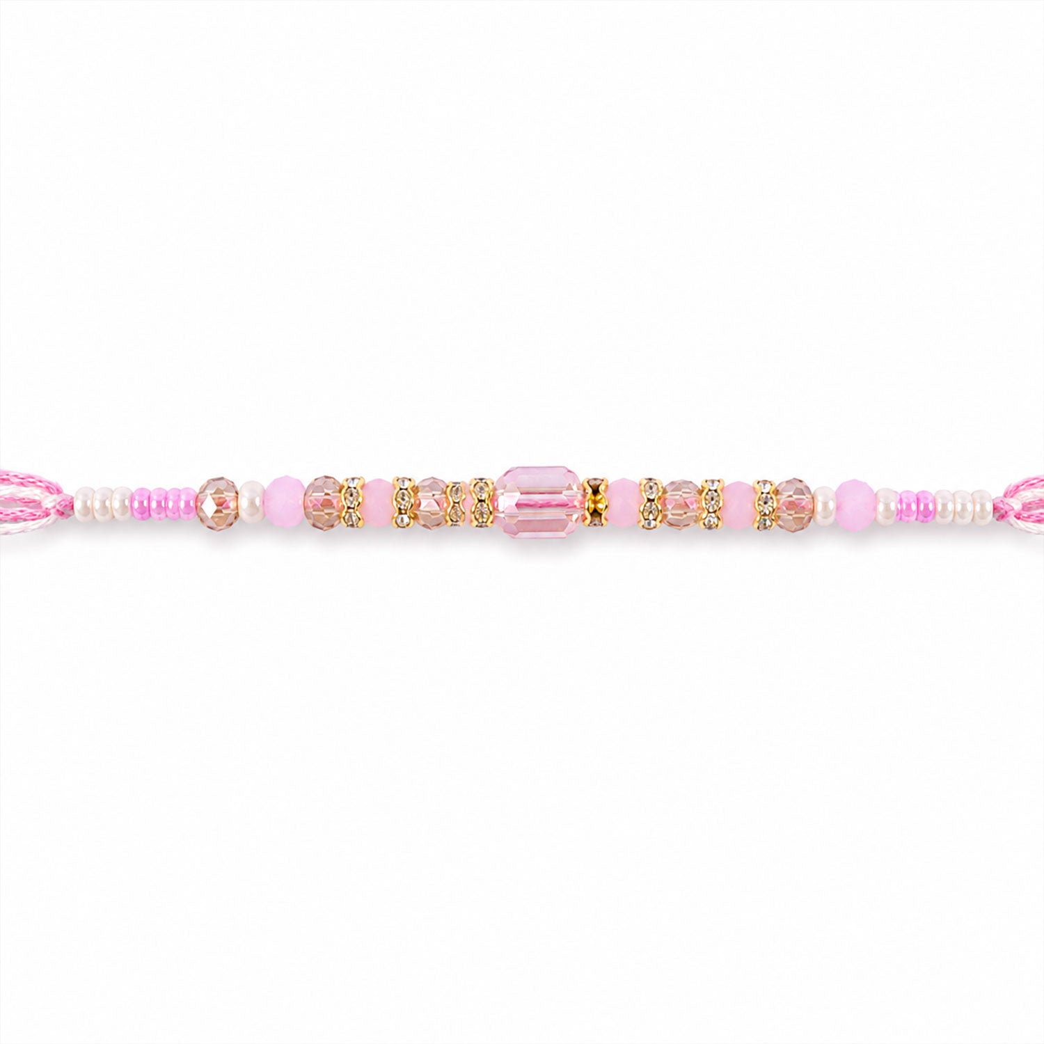 ALVENZA Soft Pearl Beaded Rakhi with Delicate Colors and Beautiful Bracelet Style Finish