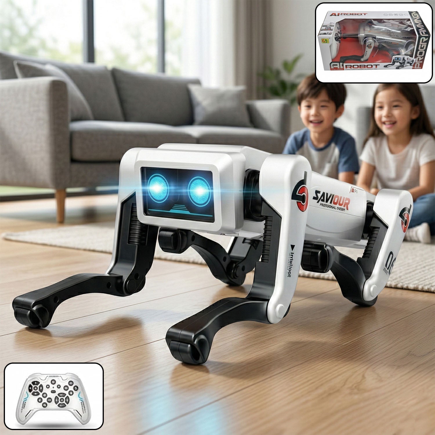 ALVENZA AI Robot Dog Toy – Interactive & Remote-Controlled for Kids