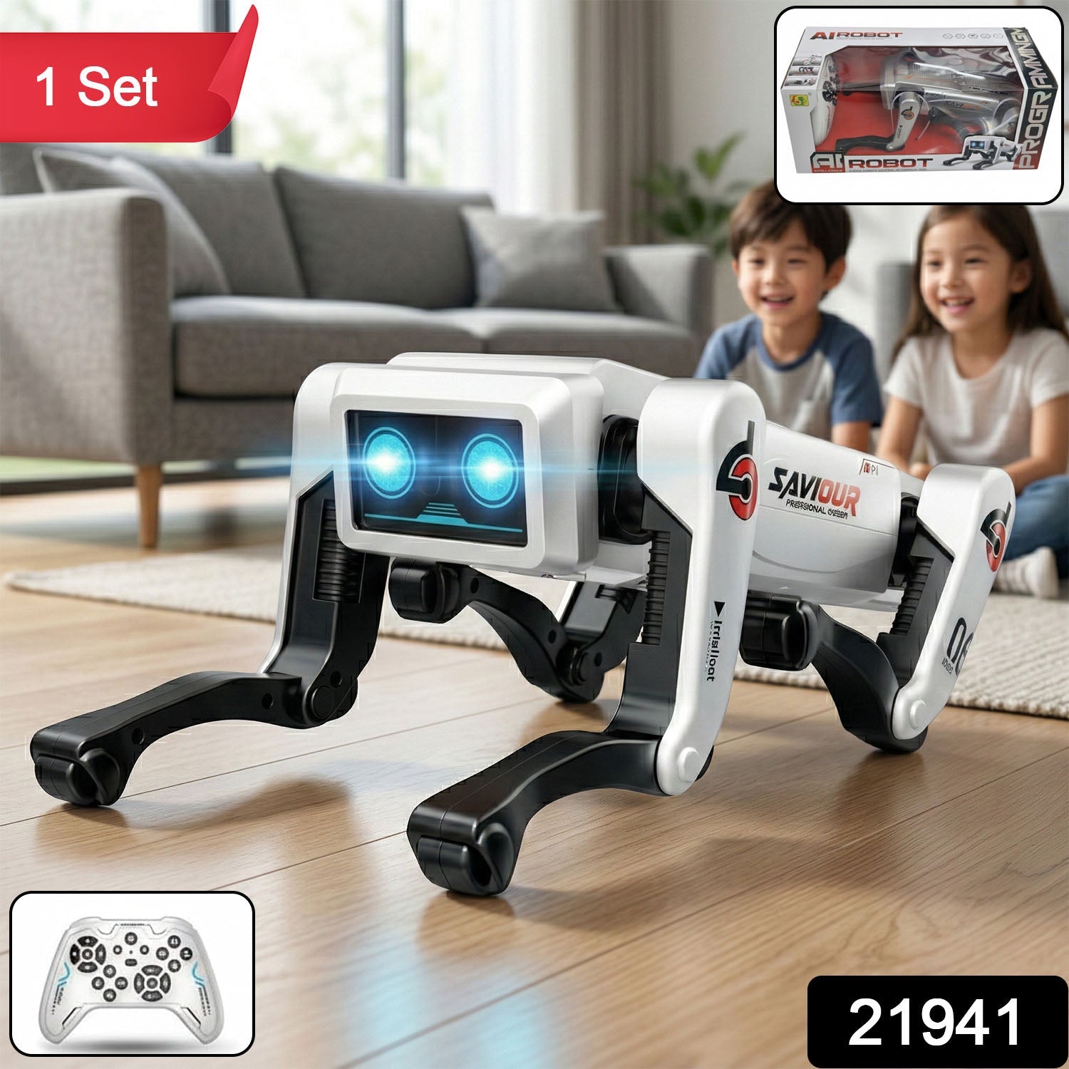 ALVENZA AI Robot Dog Toy – Interactive & Remote-Controlled for Kids