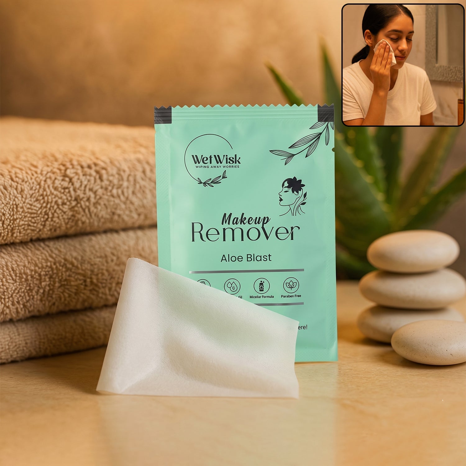 Makeup Remover Wet Wipes Gentle & Travel-Friendly Facial Cleansing