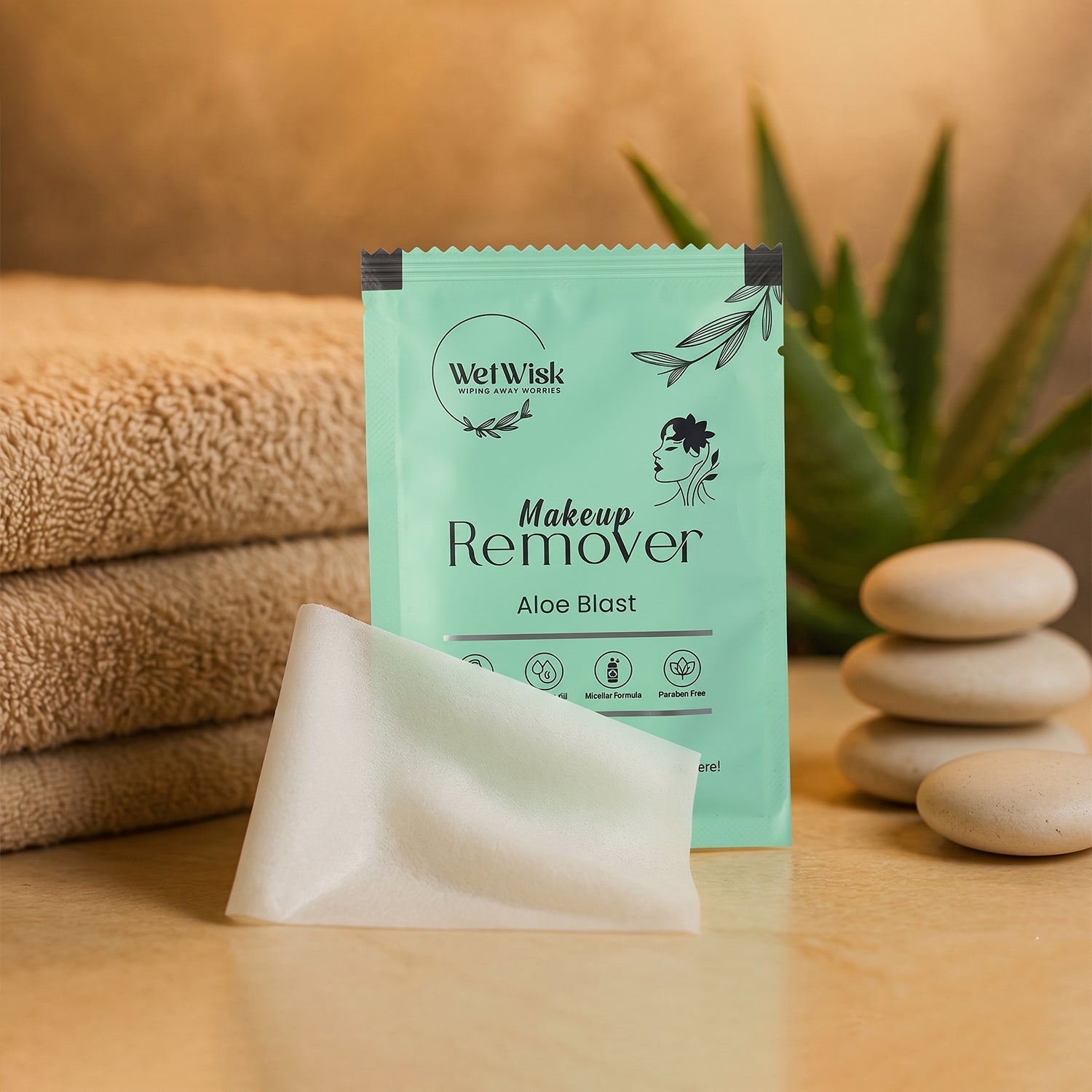 Makeup Remover Wet Wipes Gentle & Travel-Friendly Facial Cleansing - Detail View 5