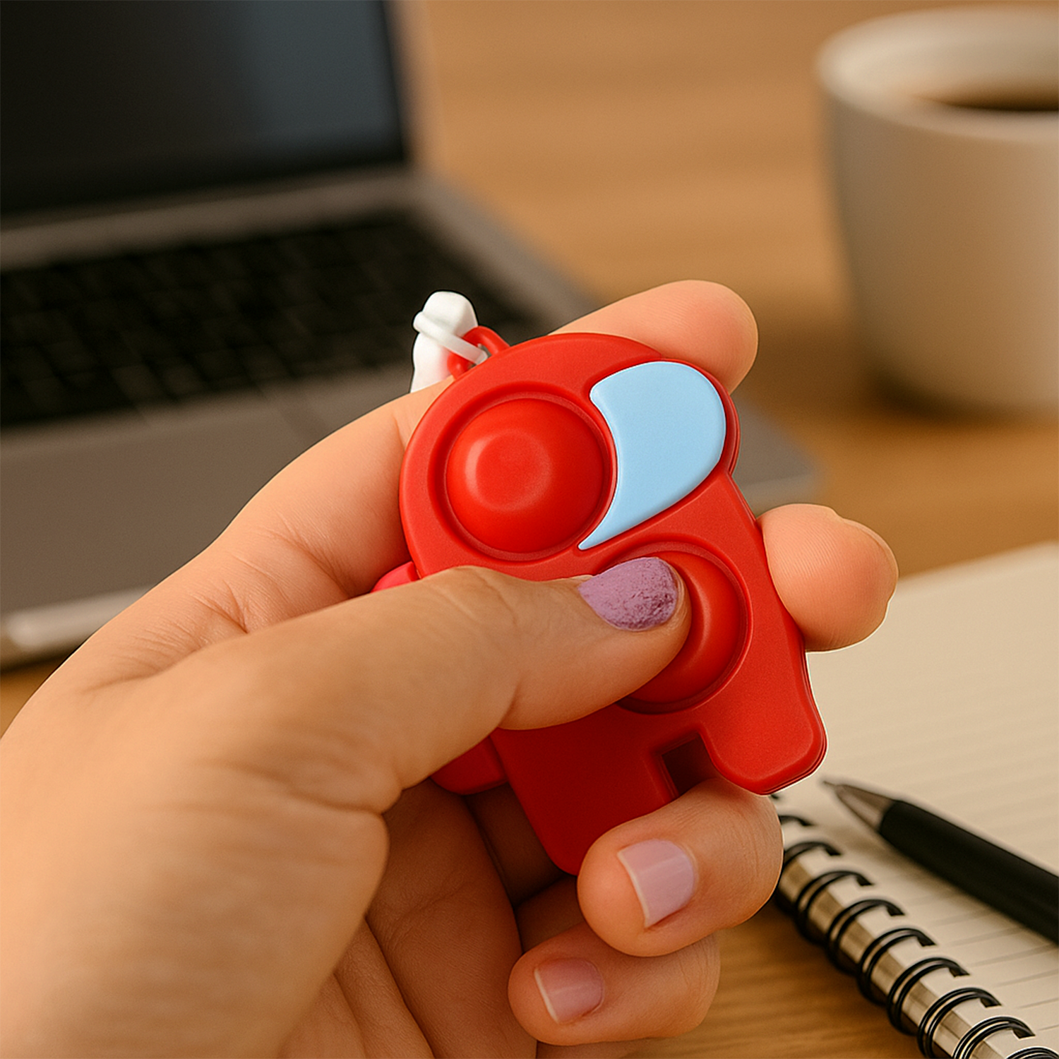 ALVENZA Pop-It Fidget Keychain – Mini Stress Relief Sensory Toy for Kids & Adults