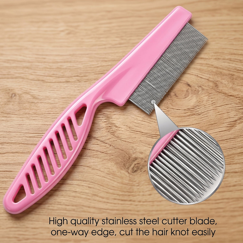 Pet Dog Hair Removal Comb Easy Shedding and Fur Cleaning - Front View