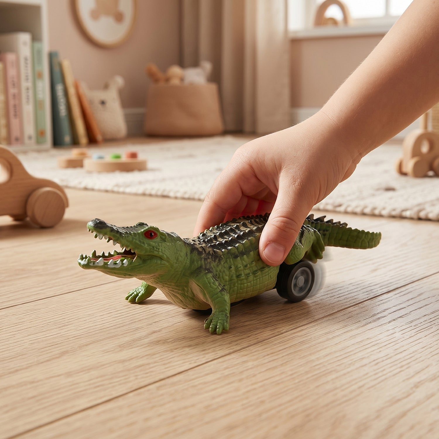 Kids Animal Pull Back Toy Fun Rolling Motion & Imaginative Play - Detail View 5