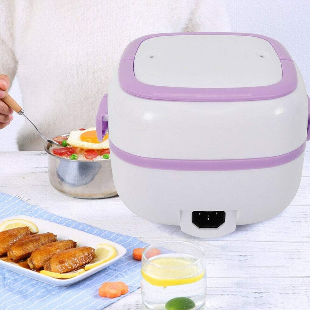 ALVENZA Electric Lunch Box 220V – Portable with Stainless Steel Compartments
