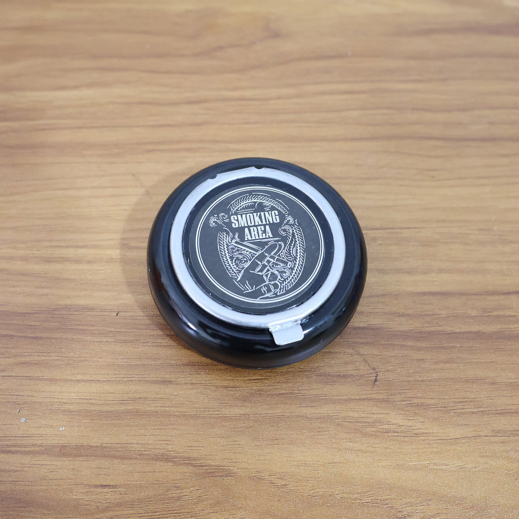 ALVENZA Round Smokeless Ashtray with Lid – Windproof & Easy Clean
