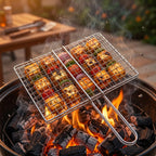 Stainless Steel BBQ Grill Mesh Foldable & Durable for Outdoor Cooking - Front View