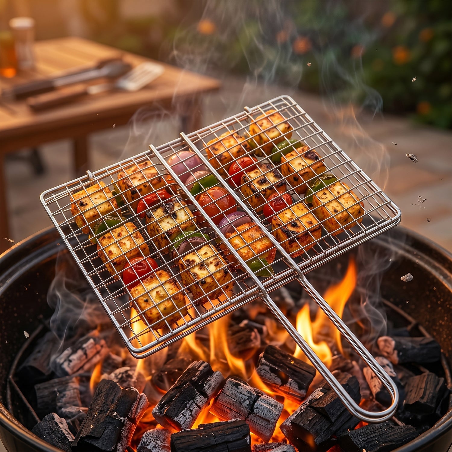 Stainless Steel BBQ Grill Mesh Foldable & Durable for Outdoor Cooking - Front View