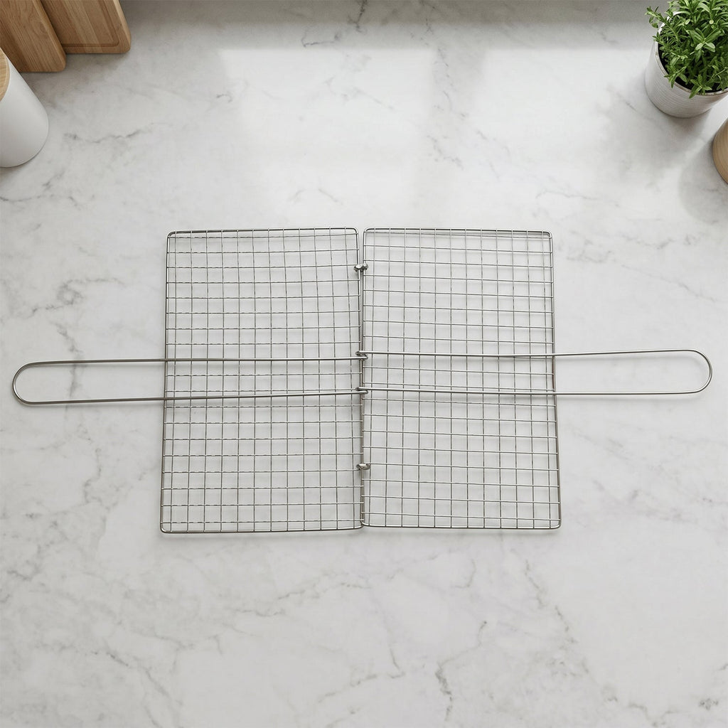 Stainless Steel BBQ Grill Mesh Foldable & Durable for Outdoor Cooking - Detail View 8