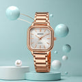 Women’s Square Dial Watch – Elegant Rose Gold Finish for Daily Wear