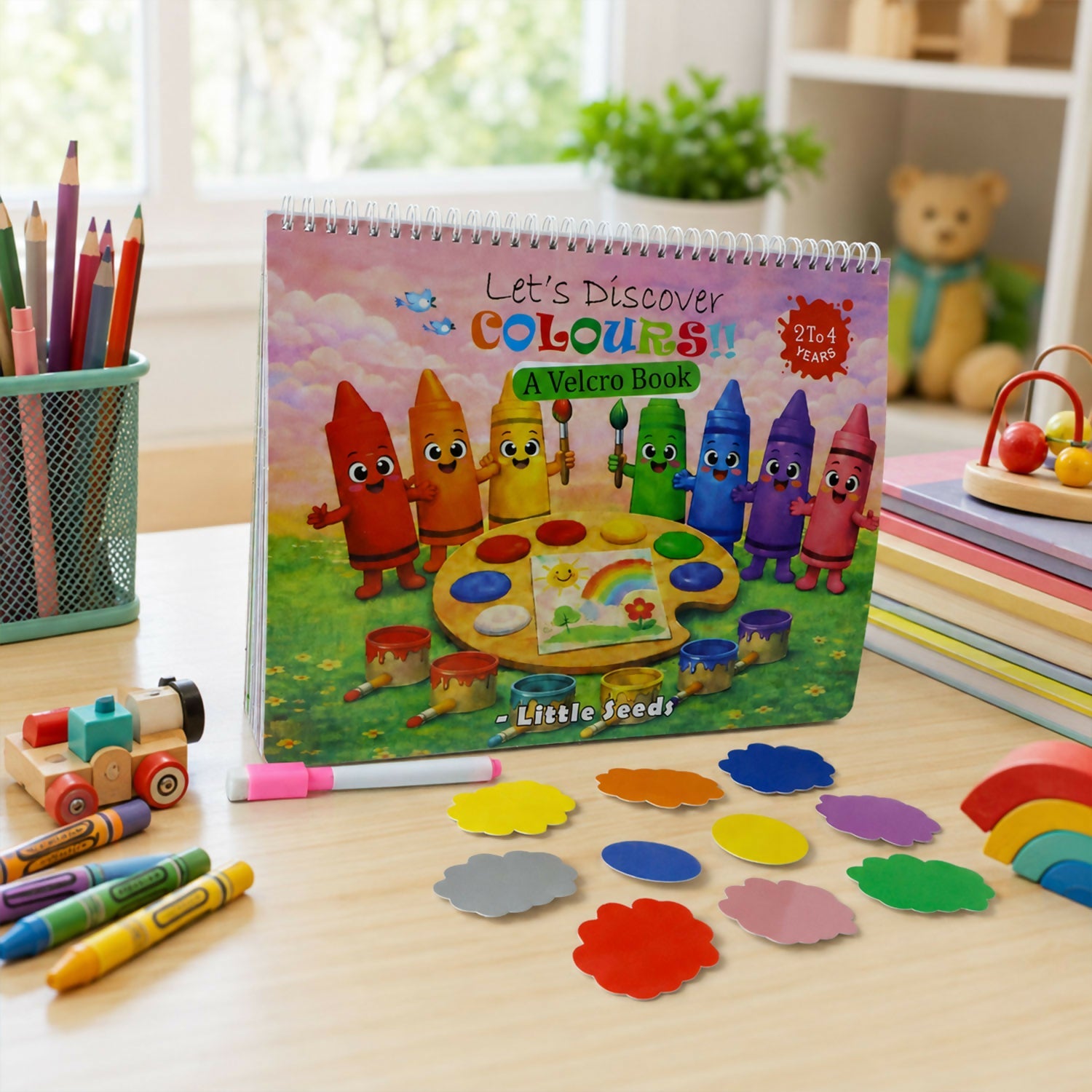 ALVENZA Kids Colour Learning Book – Fun Velcro Matching Activities for Toddlers