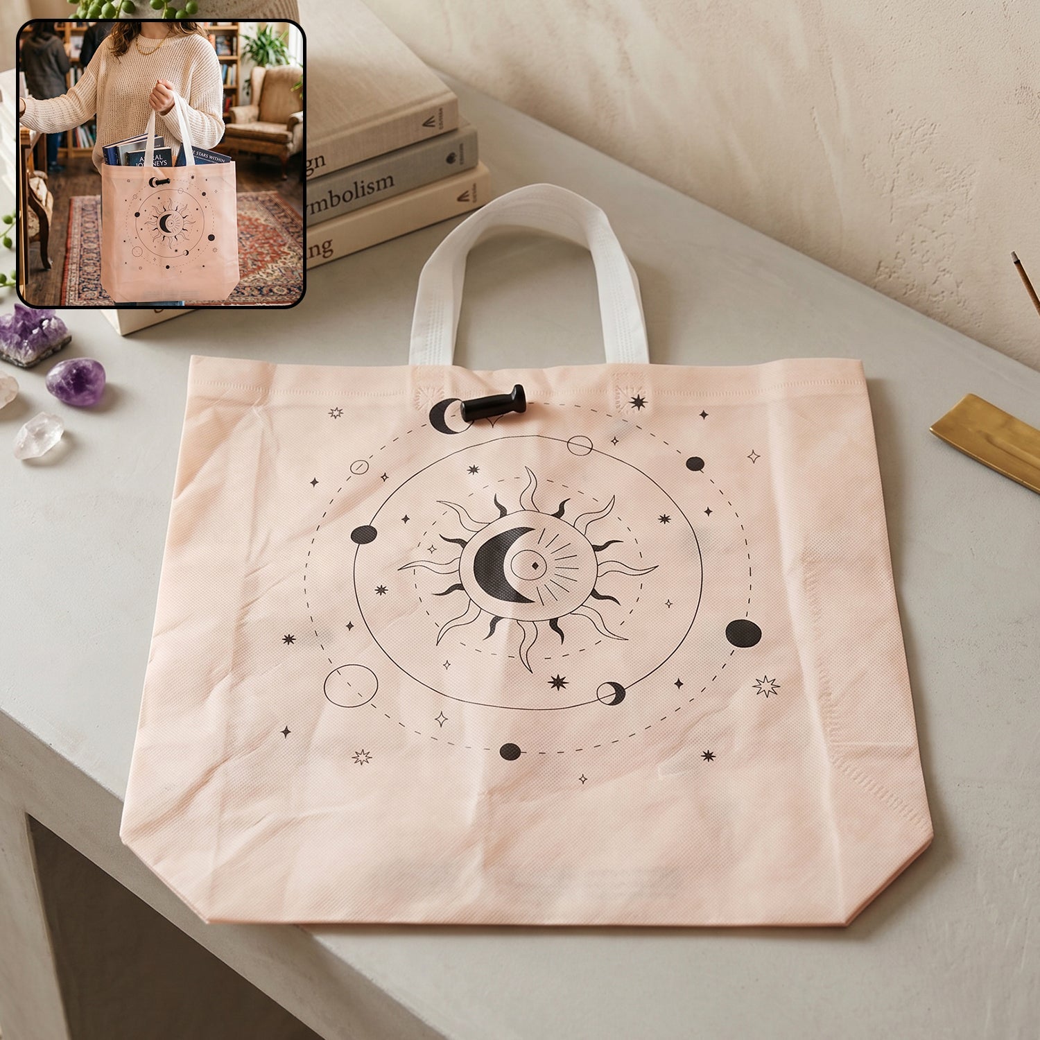Multipurpose Carry Hand Bag Secure Lock & Eco-Friendly Design - Side View