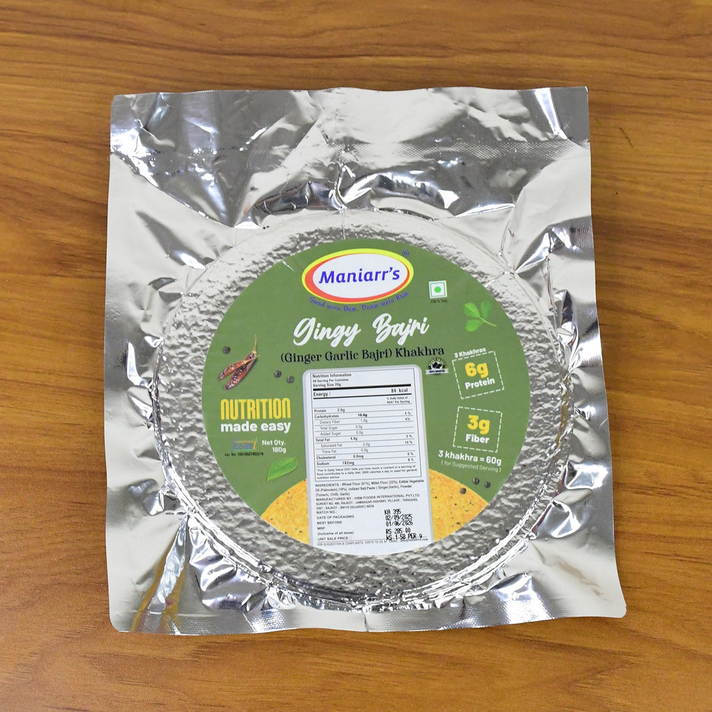 Bajri Khakhra Crispy Ginger Garlic Snack (180g) | Maniarr's - Detail View 7