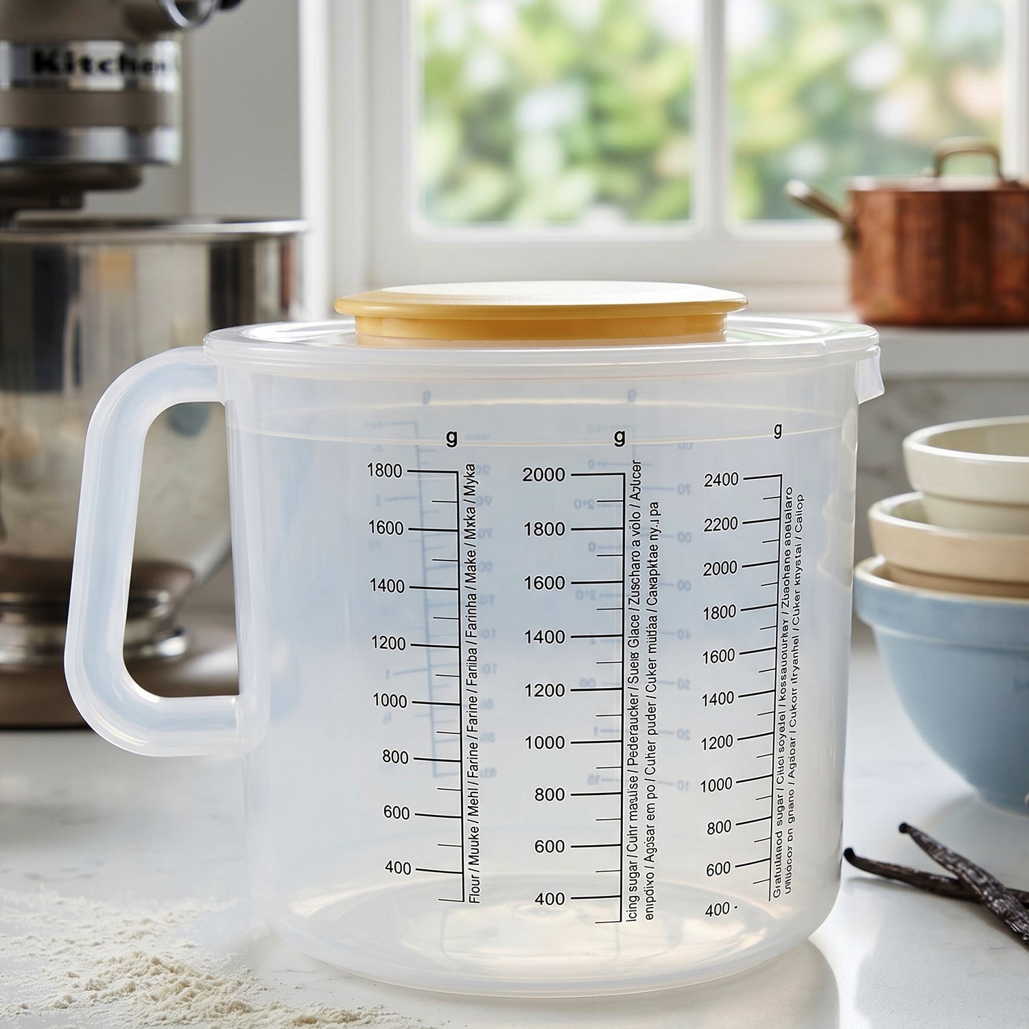 Plastic Measurement Storage Box Large Capacity & Secure Lid - Front View