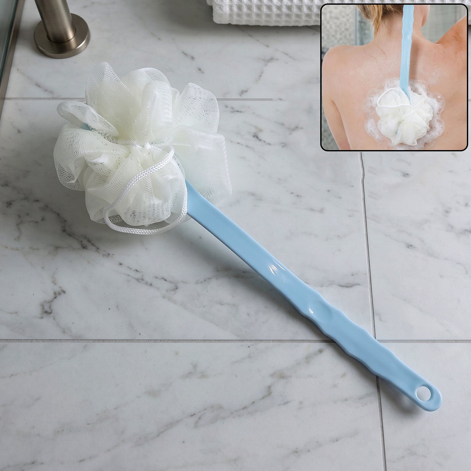 Long Handle Shower Brush Gentle Exfoliation for Deep Clean