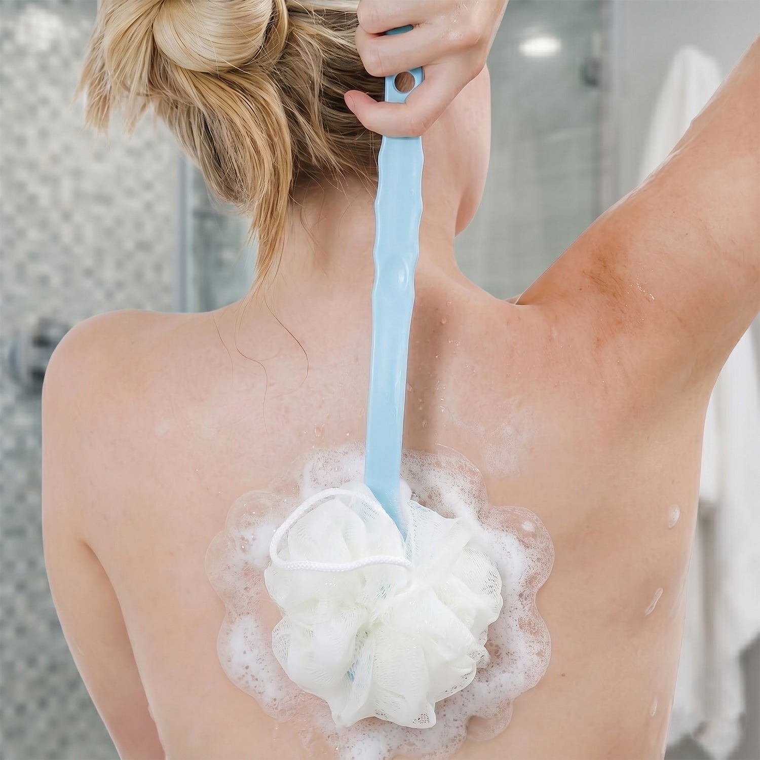 Long Handle Shower Brush Gentle Exfoliation for Deep Clean - Detail View 5