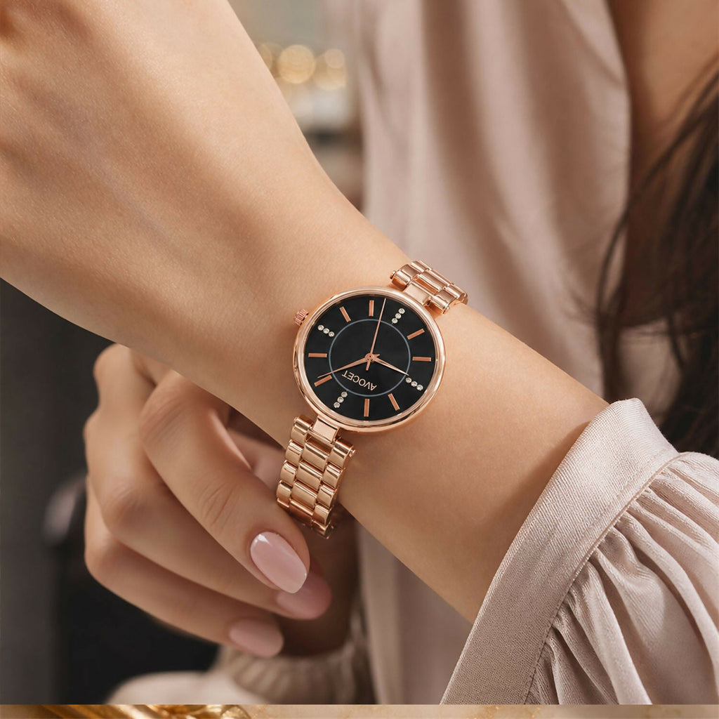 Women’s Rose Gold Metal Strap Watch – Elegant & Stylish Accessory