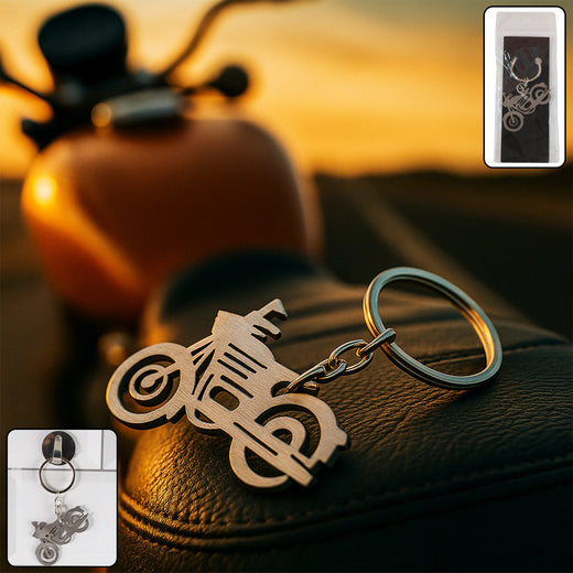 ALVENZA Motorcycle Keychain – Durable Metal Silhouette for Indian Riders