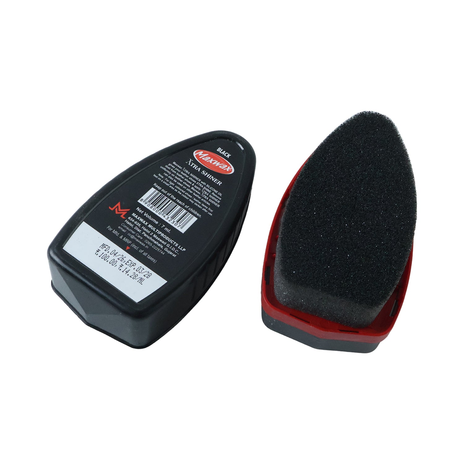 Black Shoe Shiner Instant Gloss & Easy Portable Care - Back View