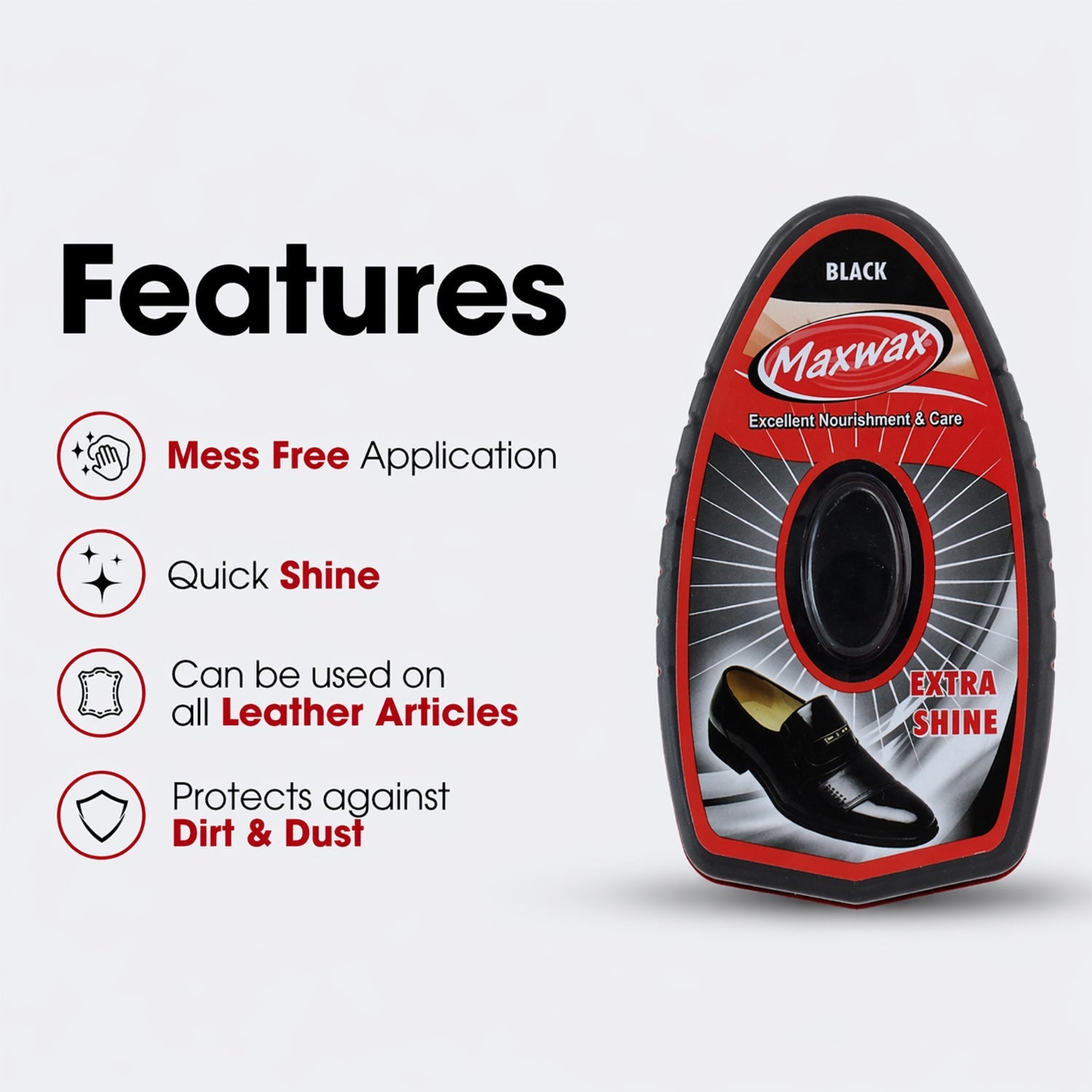 Black Shoe Shiner Instant Gloss & Easy Portable Care - Detail View 8