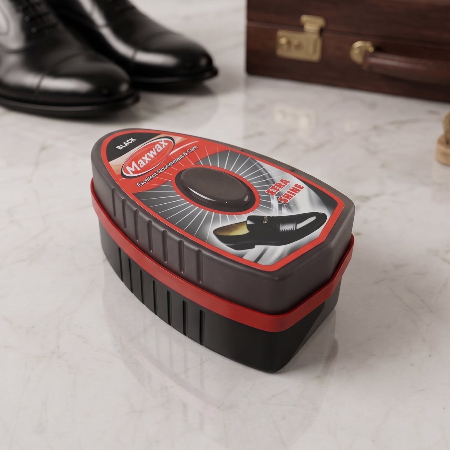 Black Shoe Shiner Instant Gloss & Easy Portable Care - Detail View 7