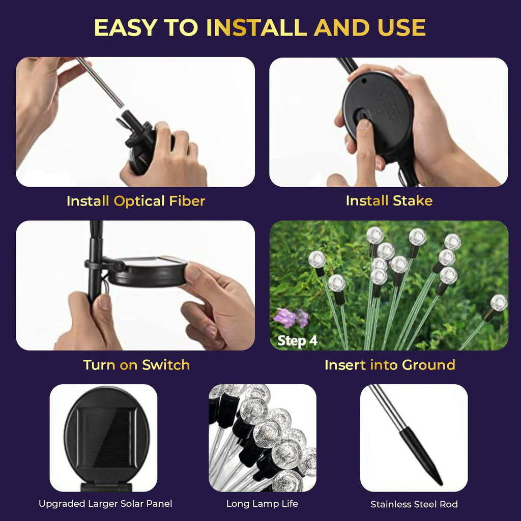 ALVENZA Solar LED Fiber Optic Garden Light – Waterproof Outdoor Decor