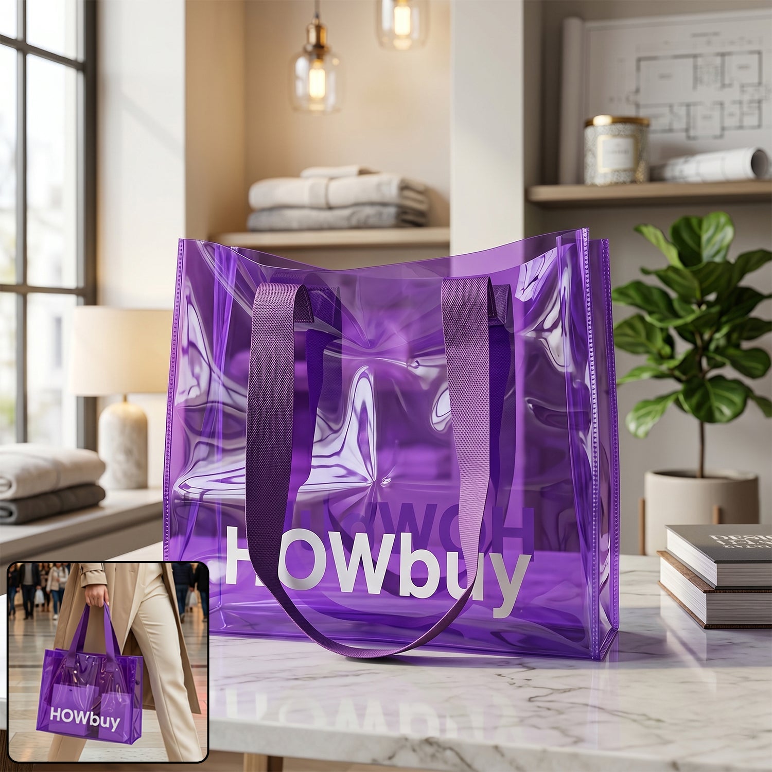 Transparent Carry Bag Durable Eco-Friendly & Stylish Tote