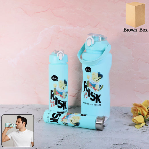 ALVENZA Risk Taker Printed Water Bottle Set – Leakproof & Durable 3-Pc Combo