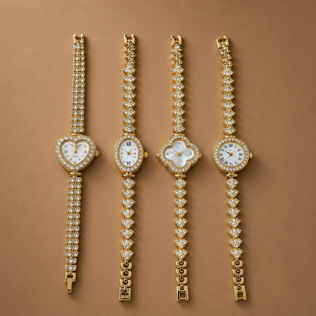 Women's Elegant Crystal Bracelet Watch – Assorted Dial Designs for Special Occasions