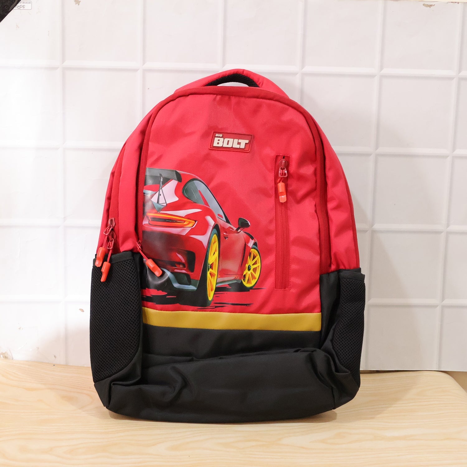19-inch Kids School Bag Spacious & Stylish with Car Design - Detail View 8