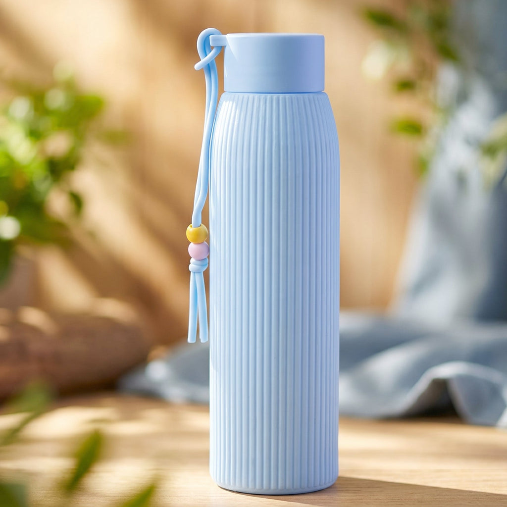 Glass Water Bottle Stylish & Leakproof for Daily Use - Front View