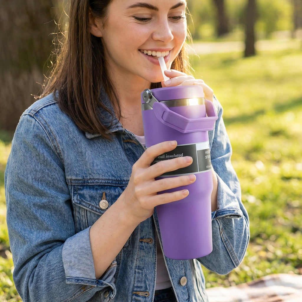 ALVENZA Vacuum Insulated Travel Mug – 890ML Stainless Steel Hot & Cold