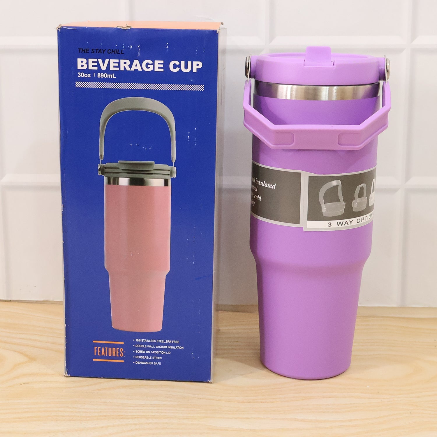 ALVENZA Vacuum Insulated Travel Mug – 890ML Stainless Steel Hot & Cold
