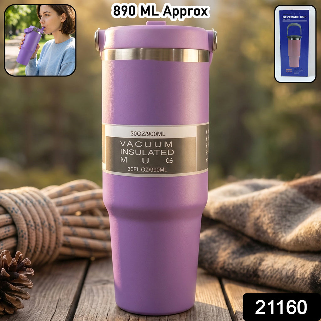 ALVENZA Vacuum Insulated Travel Mug – 890ML Stainless Steel Hot & Cold